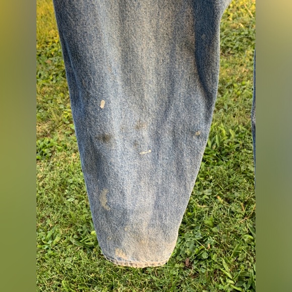 Vtg 70s 80s LEE JEANS MADE IN USA Men’s 36x30 Skyriders Distressed Torn Stained - Picture 10 of 12